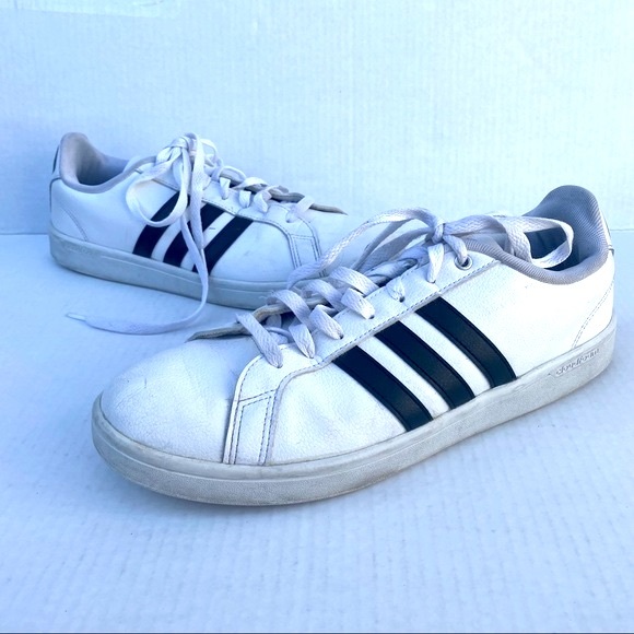 Adidas cloudfoam classic 3 stripe sneakers white black size 10.5 - Picture 11 of 11